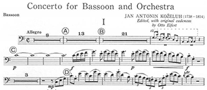 Jan Antonin Kozeluh: Concerto for Bassoon and Orchestra