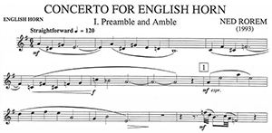 Ned Rorem: Concerto for English Horn