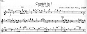 W.A. Mozart: Oboe Quartet in F K370