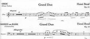 Henri Brod: Grand Duo for Oboe and Bassoon, Opus 43