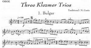 Mike Curtis: 3 Klezmer Trios for Oboe, English Horn and Bassoon.