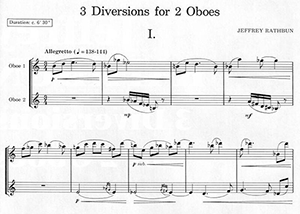 Jeffrey Rathbun: 3 Diversions for 2 Oboes