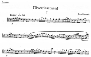 Jean Françaix: Divertissement for bassoon and string quintet