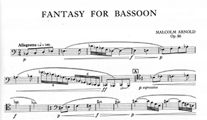 Malcolm Arnold: Fantasy for solo bassoon Op. 86