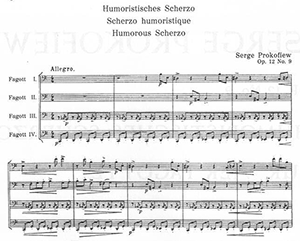 Prokofiev: Scherzo Humoristique for 4 bassoons