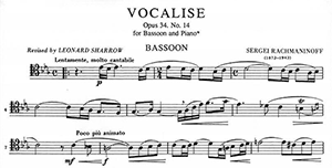 Rachmaninoff: Vocalise op 34 #14 for bassoon and piano