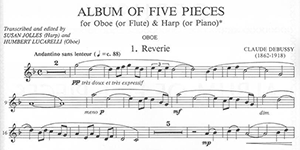 Claude Debussy: Five Pieces for Oboe and Harp (or piano)