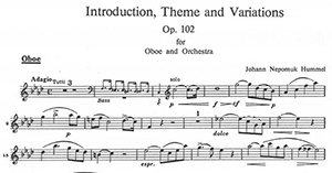 Johann Nepomuk Hummel: Introduction, Theme and Variations Op. 102 for Oboe and Orchestra