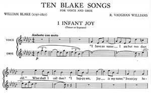 Ralph Vaughan Williams: Ten Blake Songs for Oboe and Voice.