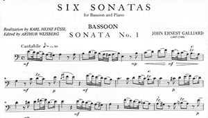 John Ernest Galliard: Six Sonatas for bassoon and piano. Volume I