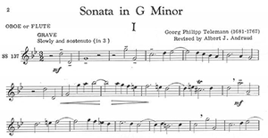 Georg Philipp Telemann: Sonata in G Minor for Oboe and Piano