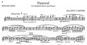 Elliott Carter: Pastorale for English horn and piano.