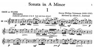 Georg Philipp Telemann: Sonata in A Minor for Oboe and Piano