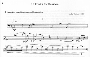 Arthur Weisberg: 15 Etudes for Bassoon Written in the Style of 20th Century Music.