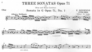 François Devienne: Three Sonatas Opus 71.