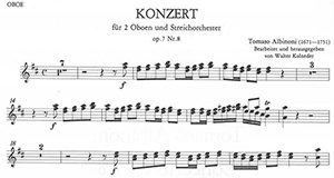 Tomaso Albinoni: Concerto for 2 Oboes, Op. 7 No.8