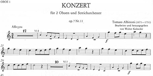 Tomaso Albinoni: Concerto for 2 Oboes, Op. 7 No.11