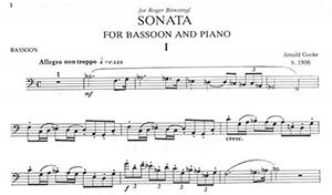 Arnold Cooke: Sonata for bassoon and piano.