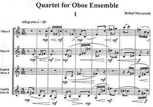 Rafael Mevorach: Quartet for Oboe Ensemble