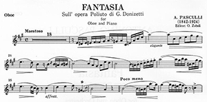 Antonio Pasculli: Fantasia for oboe and piano.