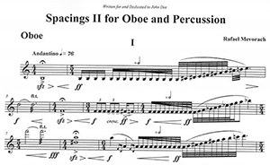Rafael Mevorach: Spacings II for Oboe and Percussion