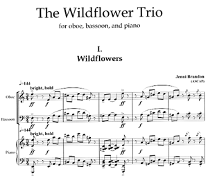 Jenni Brandon: The Wildflower Trio for Oboe, Bassoon and Piano