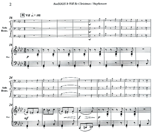 Bassoon It Will Be Christmas for 2 or 3 Bassoons & Piano reduction