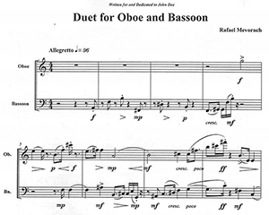 Rafael Mevorach: Duet for Oboe and Bassoon
