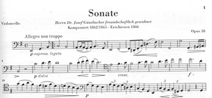 Johannes Brahms: Sonata for Piano and Violoncello (or bassoon) in E minor, op. 38
