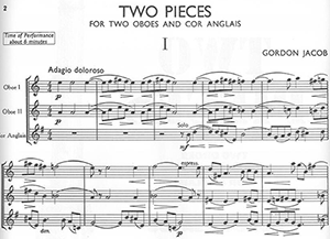 Gordon Jacob: Two Pieces for 2 Oboes and English Horn