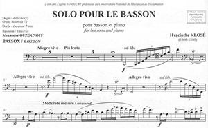 Hyacinthe Klose: Solo pour le Basson