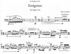 Werner Heider, Ereignisse for Bassoon