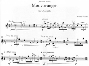 Werner Heider, Motivirrungen for Oboe